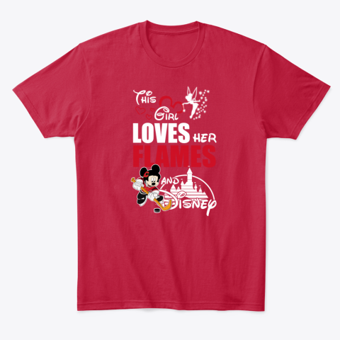 wdnw girl love her calgary flames and mickey disney classic t shirt 2 front red