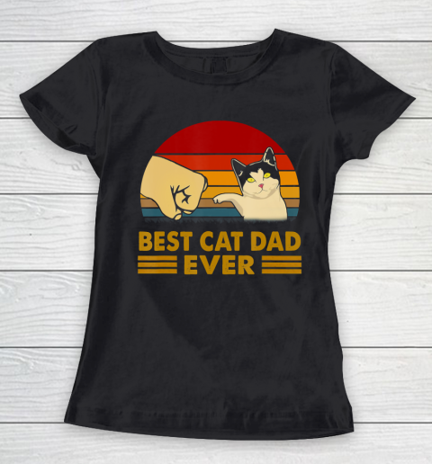 Father gift shirt Cat Dad Retro Vintage For Father's Day Cat Lovers T Shirt Women's T-Shirt