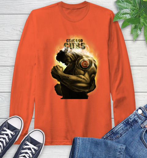 Chicago Cubs MLB Baseball Hulk Marvel Avengers Sports Long Sleeve T-Shirt 4