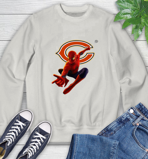 NFL Spider Man Avengers Endgame Football Chicago Bears Sweatshirt 12