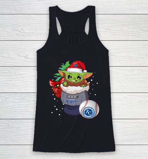 Kansas City Royals Christmas Baby Yoda Star Wars Funny Happy MLB Racerback Tank 8