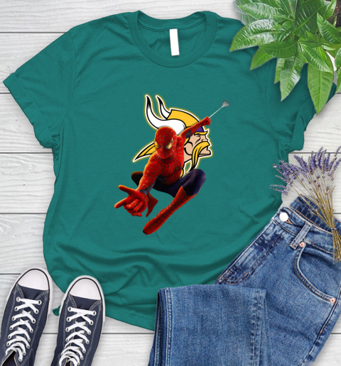 NFL Spider Man Avengers Endgame Football Minnesota Vikings Women's T-Shirt 12