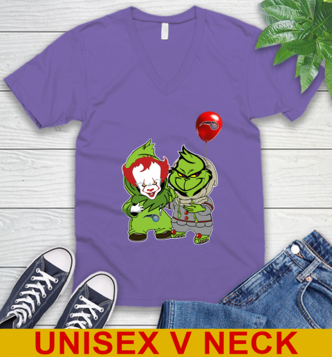 Orlando Magic Baby Pennywise Grinch Christmas NBA Basketball V-Neck T-Shirt 9