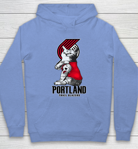 NBA Basketball My Cat Loves Portland Trail Blazers Hoodie - Image 9