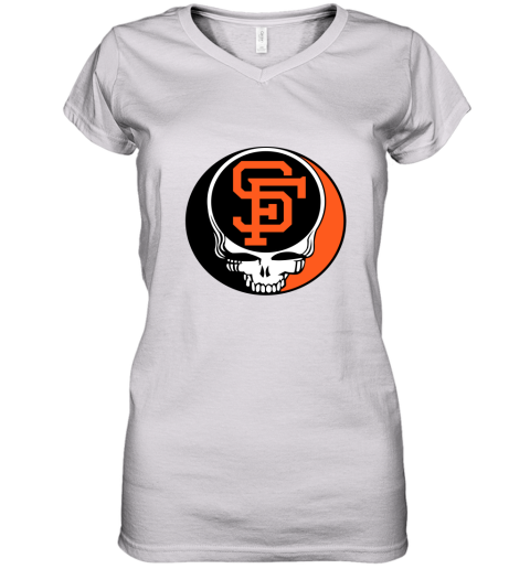 San Francisco Giants The Grateful Dead Baseball MLB Mashup Women's V-Neck T-Shirt