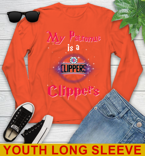 NBA Basketball Harry Potter My Patronus Is A LA Clippers Youth Long Sleeve 3