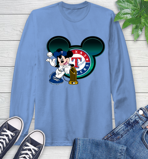 MLB Texas Rangers The Commissioner's Trophy Mickey Mouse Disney Long Sleeve T-Shirt 11
