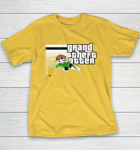 Jake Oettinger Grand Theft Otter Dallas Hockey Youth T-Shirt 4