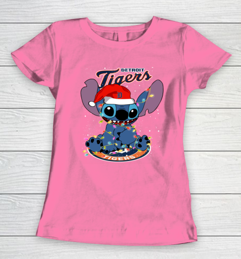 Detroit Tigers MLB noel stitch Baseball Christmas Women's T-Shirt 9