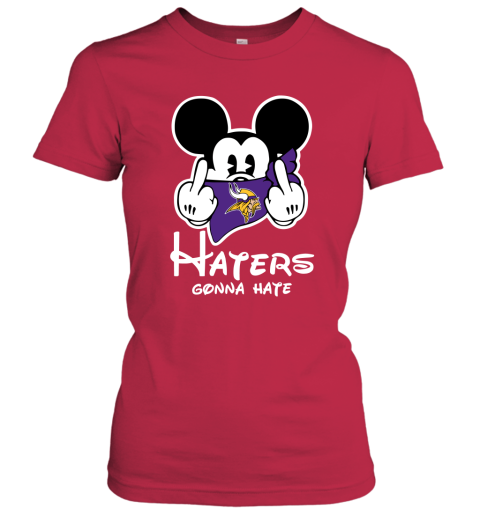 NFL Minnesota Vikings Haters Gonna Hate Mickey Mouse Disney Football T Shirt 5PuGK7WMKRA ladies t shirt 20 95 151514 front red