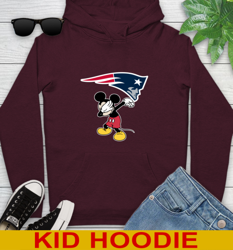 New England Patriots NFL Football Dabbing Mickey Disney Sports Youth Hoodie 7