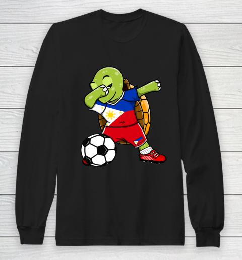 Dabbing Turtle The Philippines Soccer Fans Jersey Football Long Sleeve T-Shirt