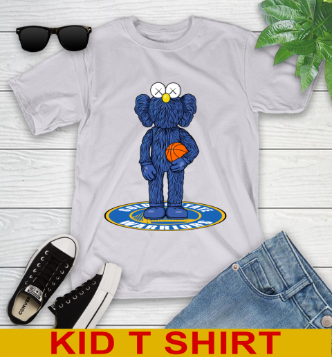NBA Basketball Golden State Warriors Kaws Bff Blue Figure Shirt Youth T-Shirt 5