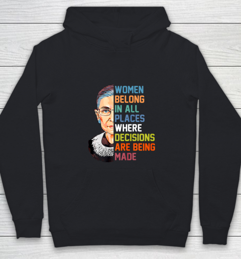 Women Belong In All Places Ruth Bader Ginsburg RBG Youth Hoodie