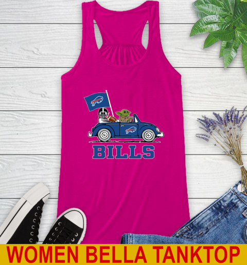 NFL Football Buffalo Bills Darth Vader Baby Yoda Driving Star Wars Shirt Racerback Tank 8