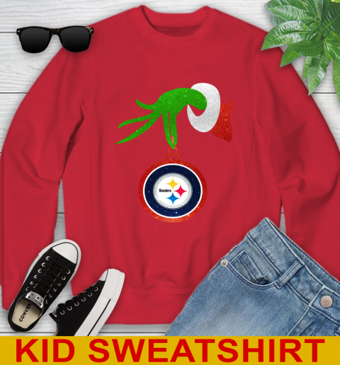 Pittsburgh Steelers Grinch Merry Christmas NFL Football Youth Sweatshirt 8