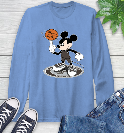 NBA Basketball San Antonio Spurs Cheerful Mickey Disney Shirt Long Sleeve T-Shirt 12