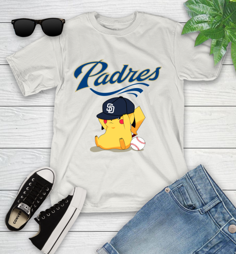 MLB Pikachu Baseball Sports San Diego Padres Youth T-Shirt 12