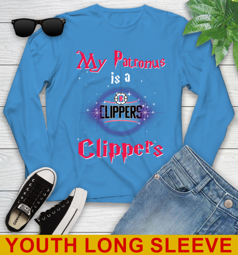 NBA Basketball Harry Potter My Patronus Is A LA Clippers Youth Long Sleeve 8