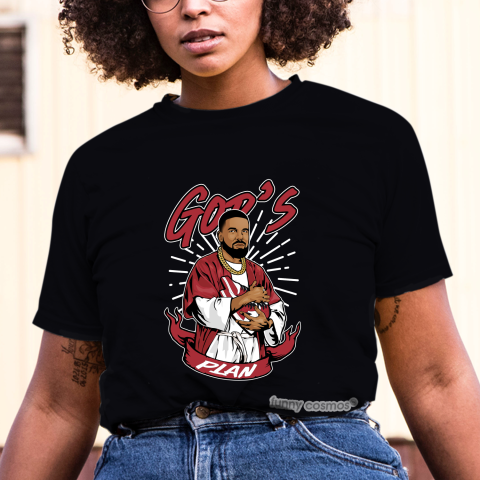 Air Jordan 1 OFF White Chicago Matching Sneaker Tshirt Frake God's Plan Red and White Jordan Tshirt