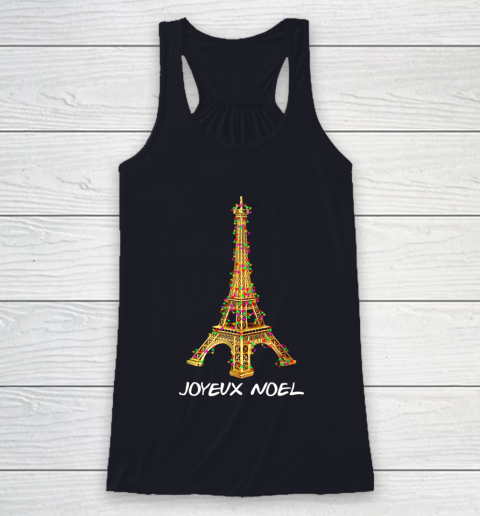 Joyeux Noel French Merry Christmas Eiffel Tower Racerback Tank 7