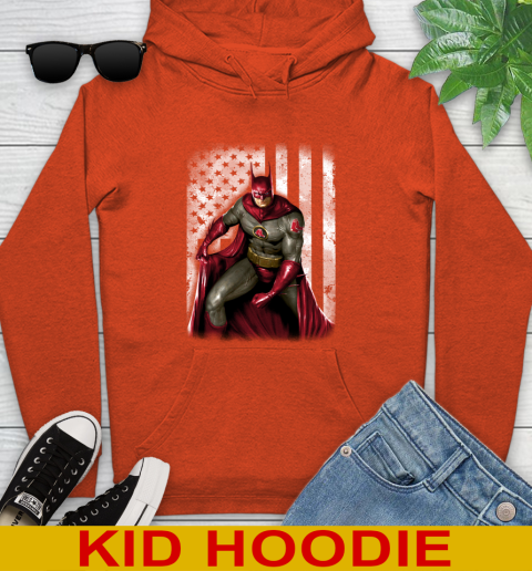 Boston Red Sox MLB Baseball Batman DC American Flag Shirt Youth Hoodie - Image 5