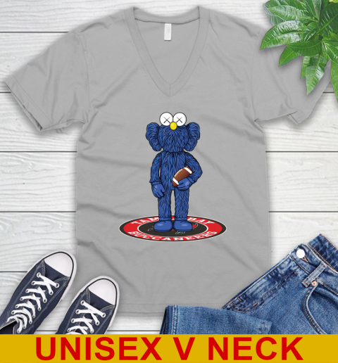NFL Football Tampa Bay Buccaneers Kaws Bff Blue Figure Shirt V-Neck T-Shirt 4