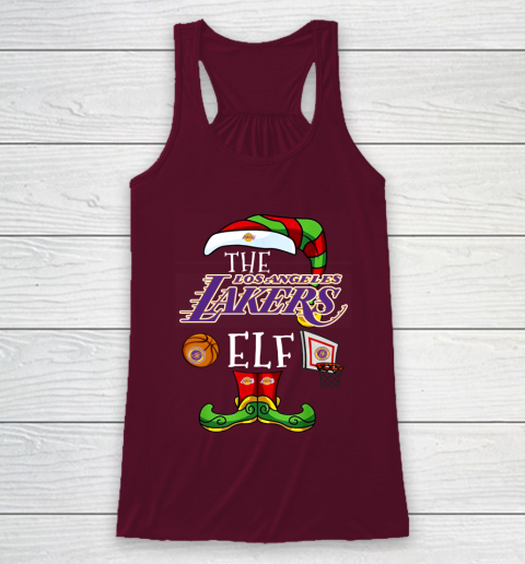 Los Angeles Lakers Christmas ELF Funny NBA Racerback Tank 3 Los Angeles Lakers Christmas ELF Funny NBA Racerback Tank - Image 3