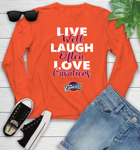 NBA Basketball Cleveland Cavaliers Live Well Laugh Often Love Shirt Youth Long Sleeve 3