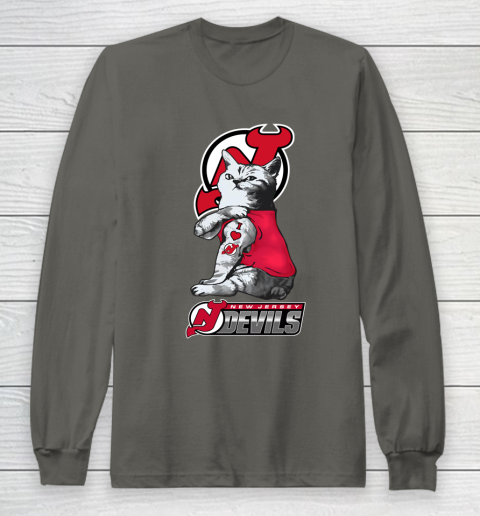 NHL My Cat Loves New Jersey Devils Hockey Long Sleeve T-Shirt 5