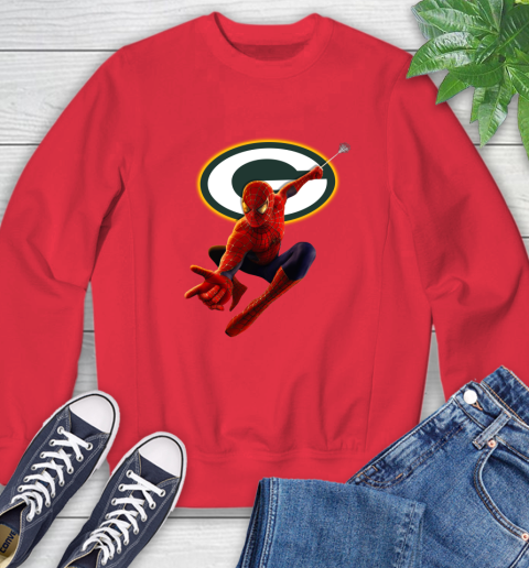 NFL Spider Man Avengers Endgame Football Green Bay Packers Sweatshirt 10