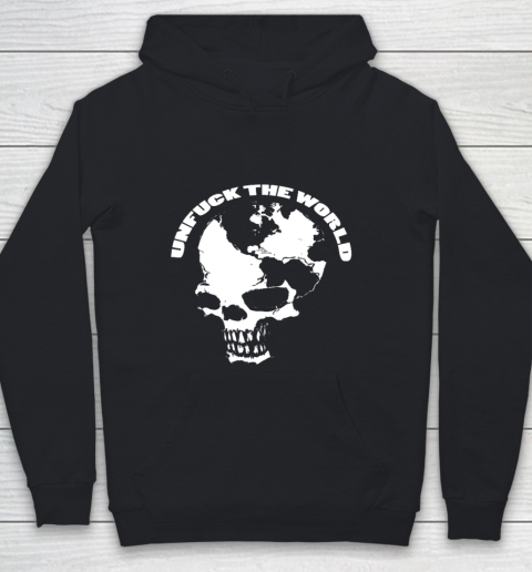 UnFuck The World Map Skull Youth Hoodie
