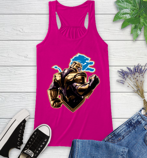NFL Thanos Avengers Endgame Football Sports Detroit Lions Racerback Tank 8