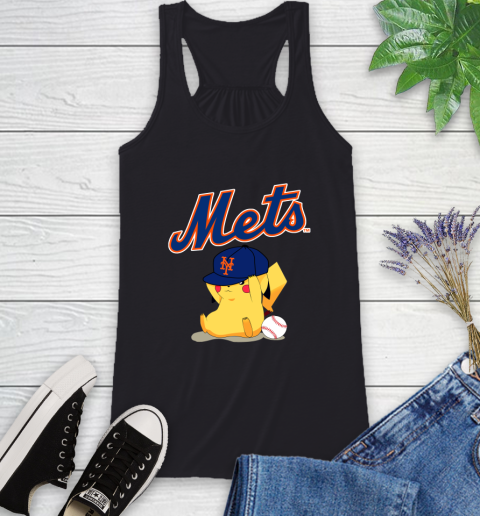 MLB Pikachu Baseball Sports New York Mets Racerback Tank 2