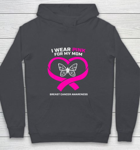 Men Women Kids Wear Pink For My Mom Breast Cancer Awareness Youth Hoodie 5