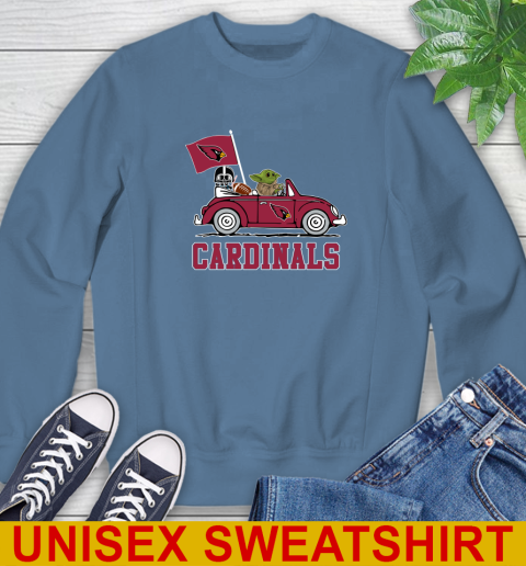 NFL Football Arizona CardinalsDarth Vader Baby Yoda Driving Star Wars Shirt Sweatshirt 8