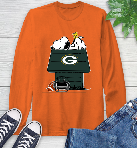 Green Bay Packers NFL Football Snoopy Woodstock The Peanuts Movie Long Sleeve T-Shirt 5