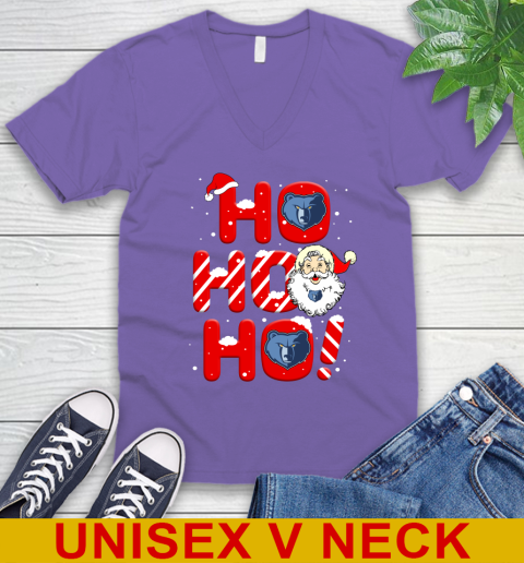 Memphis Grizzlies NBA Basketball Ho Ho Ho Santa Claus Merry Christmas Shirt V-Neck T-Shirt 8