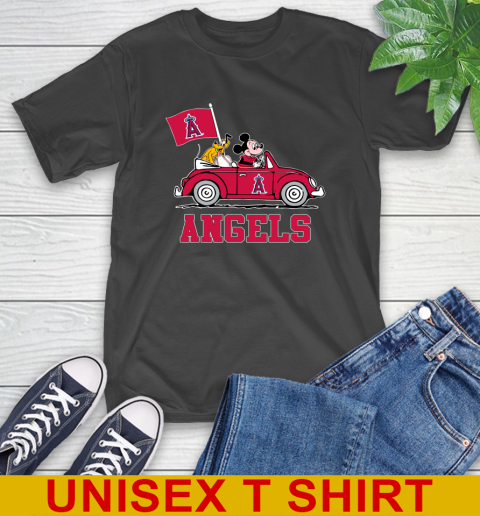 MLB Baseball Los Angeles Angels Pluto Mickey Driving Disney Shirt T-Shirt 2