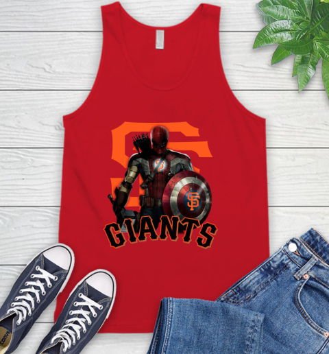 MLB Captain America Thor Spider Man Hawkeye Avengers Endgame Baseball San Francisco Giants Tank Top 6