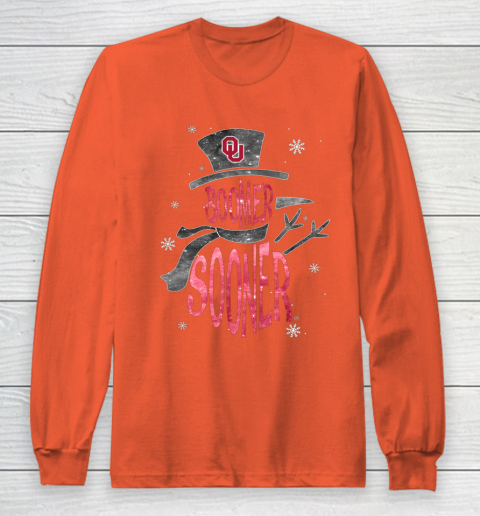Oklahoma Sooners Christmas Snowman Long Sleeve T-Shirt 3