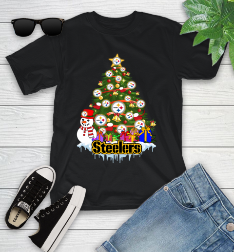 Pittsburgh Steelers Merry Christmas NFL Football Sports Youth T-Shirt 2