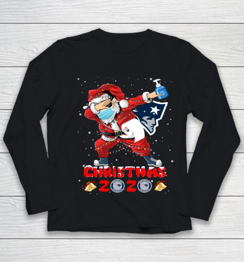 New England Patriots Funny Santa Claus Dabbing Christmas 2020 NFL Youth Long Sleeve