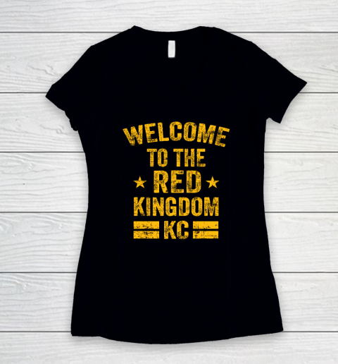 Welcome To The Red Kingdom Kansas City Women's V-Neck T-Shirt