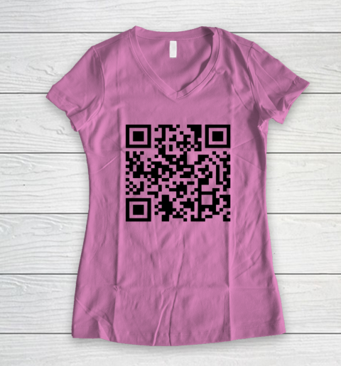 Trump Dance Troll QR Funny President Trump Dance Code Women's V-Neck T-Shirt 6