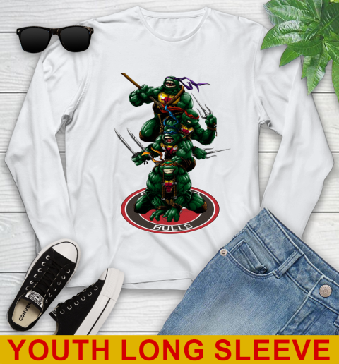 NBA Basketball Chicago Bulls Teenage Mutant Ninja Turtles Shirt Youth Long Sleeve