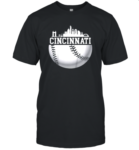Vintage Downtown Cincinnati Shirt Baseball Retro Ohio State Unisex Jersey Tee