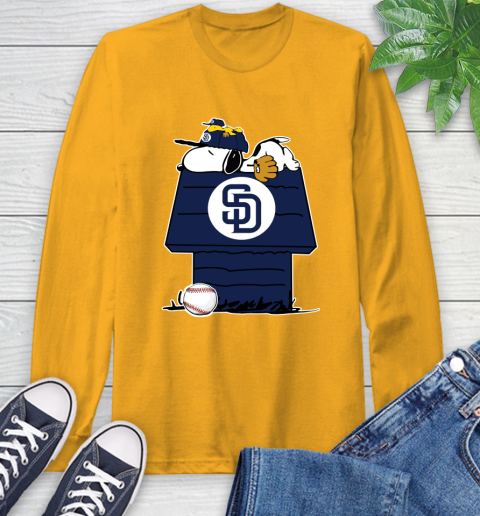 MLB San Diego Padres Snoopy Woodstock The Peanuts Movie Baseball T Shirt Long Sleeve T-Shirt 3