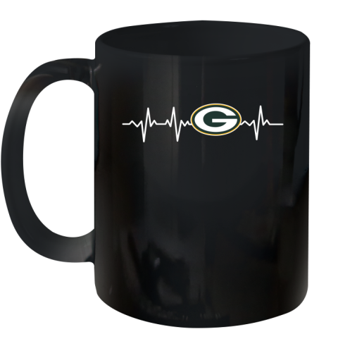 Green Bay Packers NFL Football Heart Beat Shirt Ceramic Mug 11oz