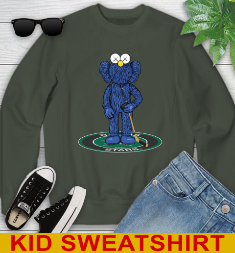 NHL Hockey Dallas Stars Kaws Bff Blue Figure Shirt Youth Sweatshirt 9